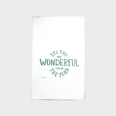 Wonderful Time Dish Towel | Tea Towel | Christmas Dish Towel