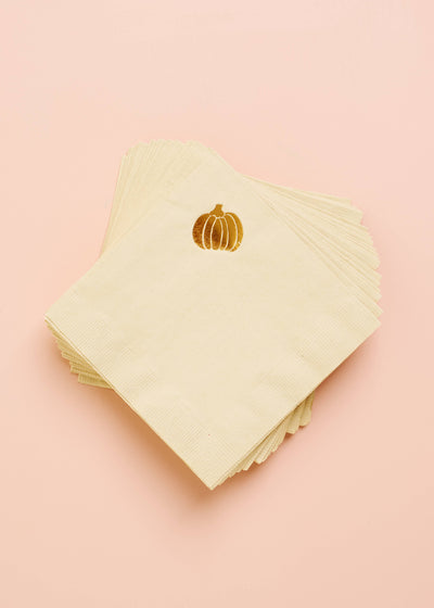 Pumpkin Copper Beverage Napkin - Set of 20