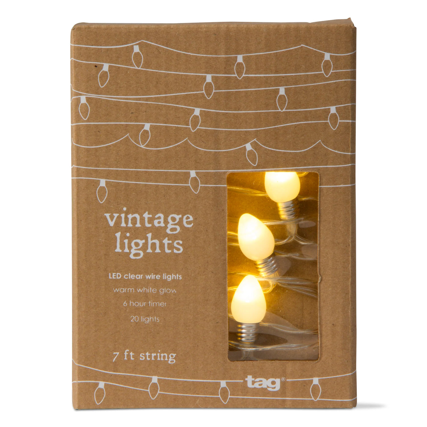 Vintage Bulbs LED String Lights (White)