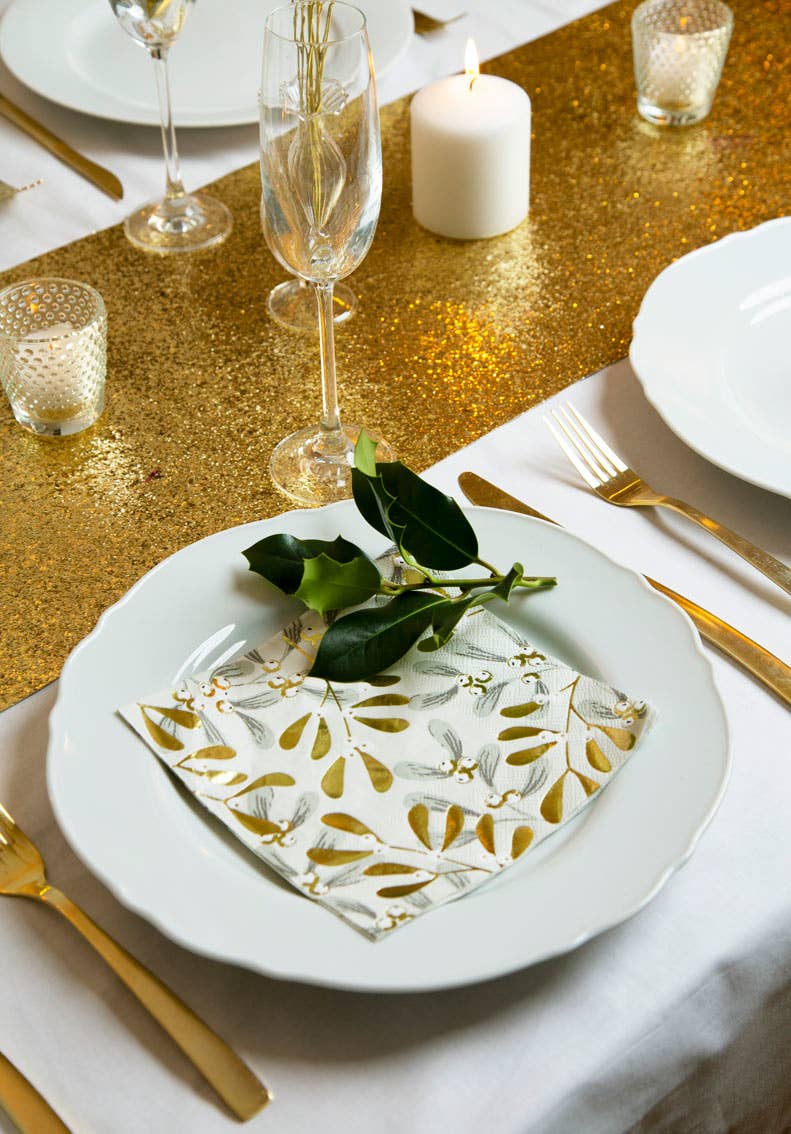 Gold Glitter Table Runner | 6ft | Christmas Decor |