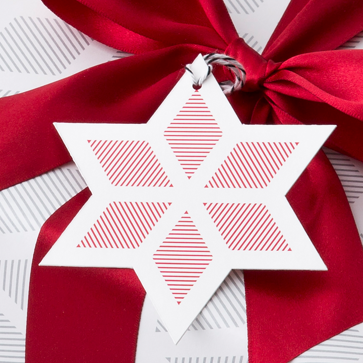 Red Holiday Poinsettia Gift Tag