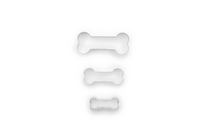 Fox Run Dog Bone Cookie Cutter Set, 3-Piece, 2” to 3.5”