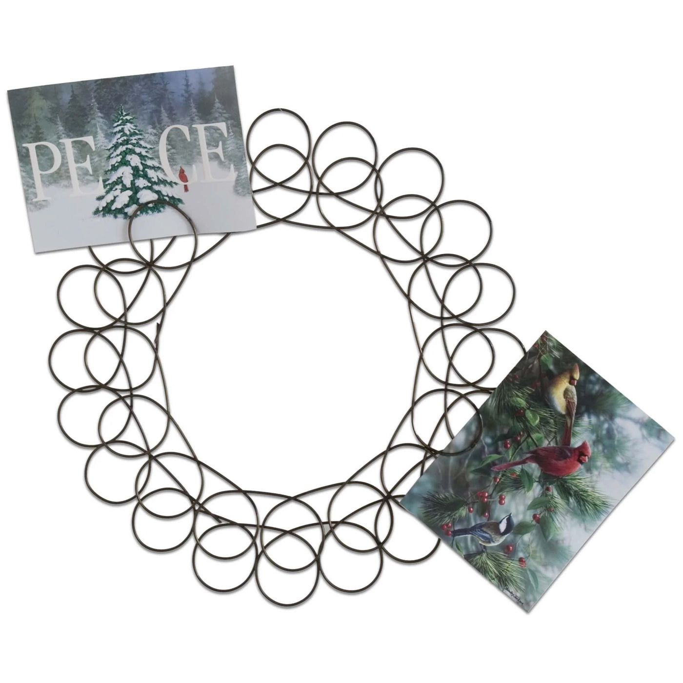 Antique Bronze Spiral Wreath Greeting Card Holder