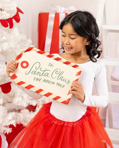 To Santa Tag Bamboo Tray