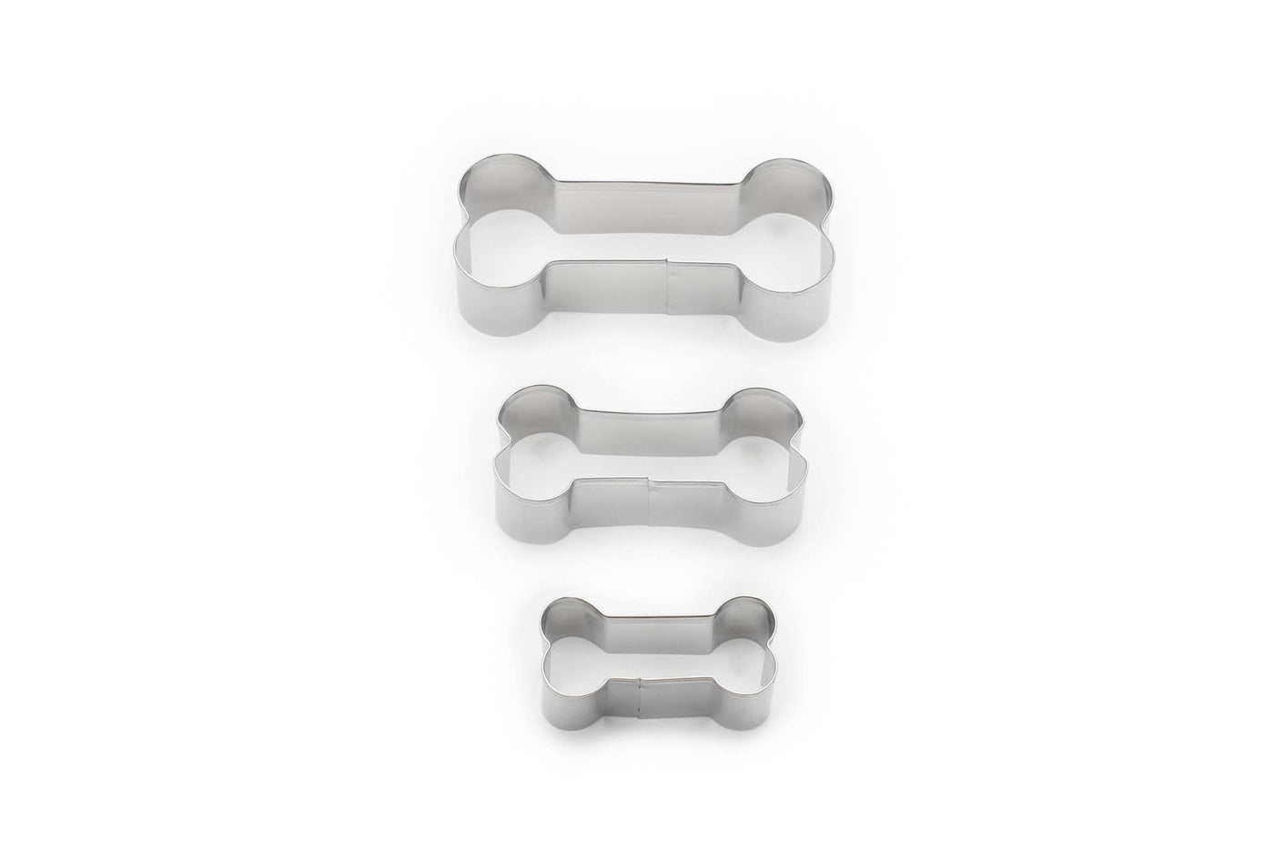 Fox Run Dog Bone Cookie Cutter Set, 3-Piece, 2” to 3.5”