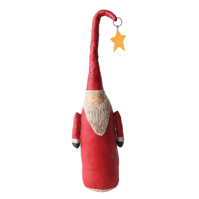 Hand-Painted Canvas Santa with Star