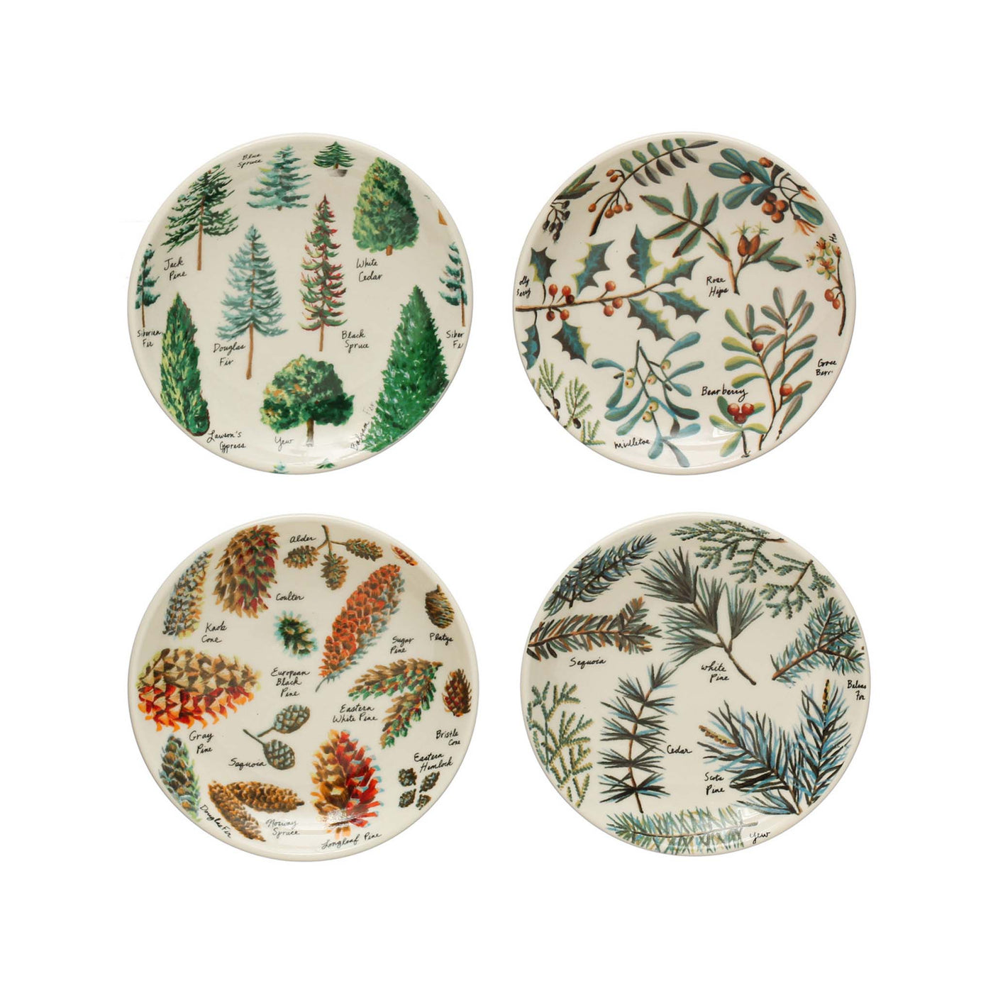 Evergreen Botanicals Stoneware Plate (4 styles)