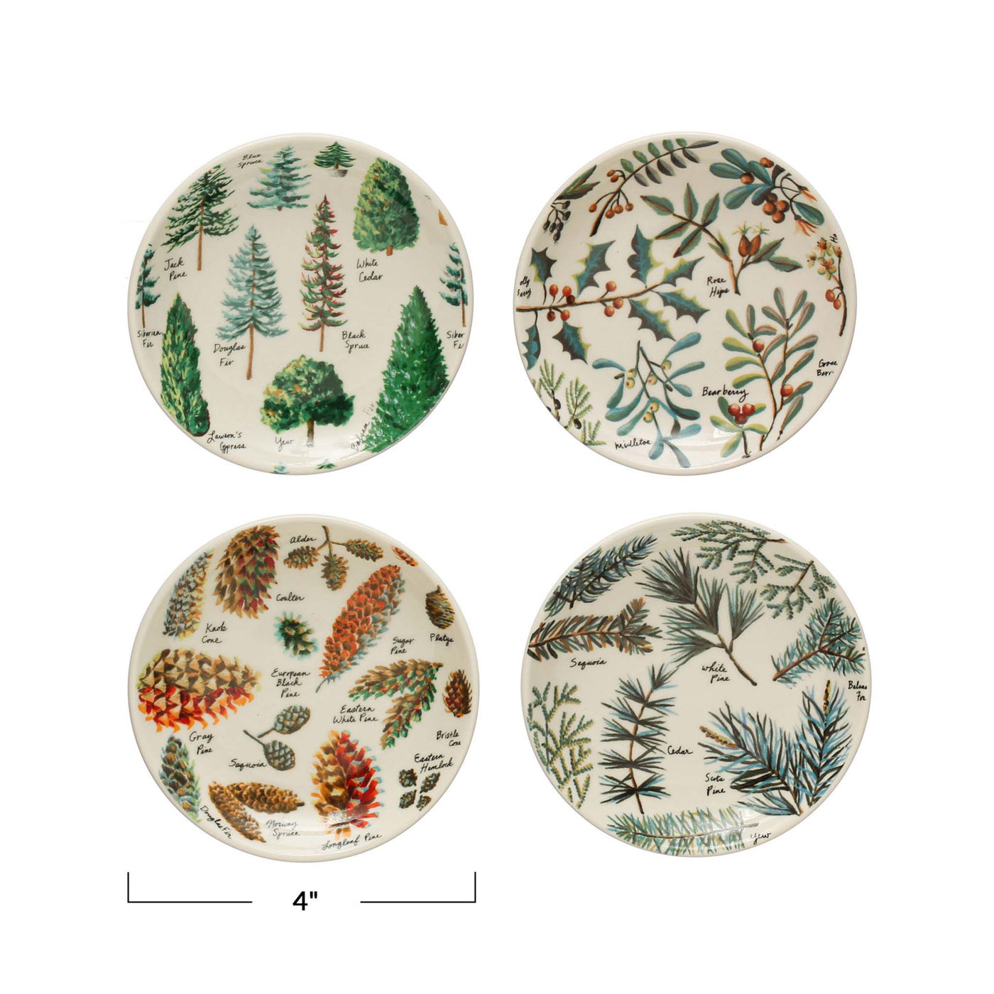 Evergreen Botanicals Stoneware Plate (4 styles)