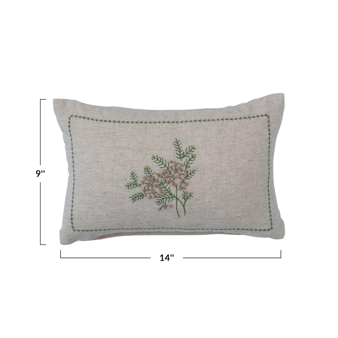 Cotton & Linen Evergreen Lumbar/Accent Pillow
