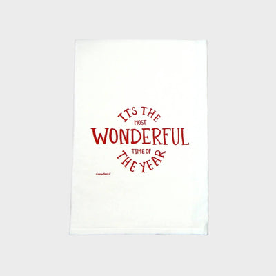 Wonderful Time Dish Towel | Tea Towel | Christmas Dish Towel