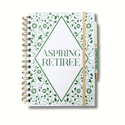 'Aspiring Retiree' Notebook with Pen - Periwinkle Rose
