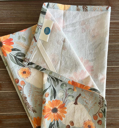 Autumn Tea Towel - Periwinkle Rose