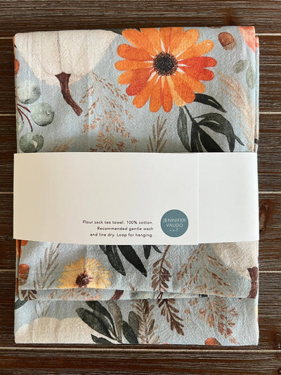 Autumn Tea Towel - Periwinkle Rose