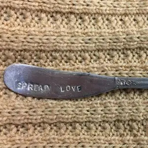'Spread Love' Stamped Upcycled Spreader Knife