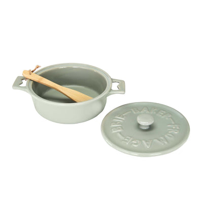Brie Baker with Lid and Spreader - Periwinkle Rose