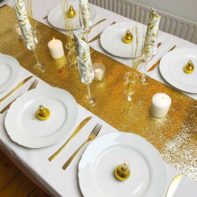 Gold Glitter Table Runner | 6ft | Christmas Decor |