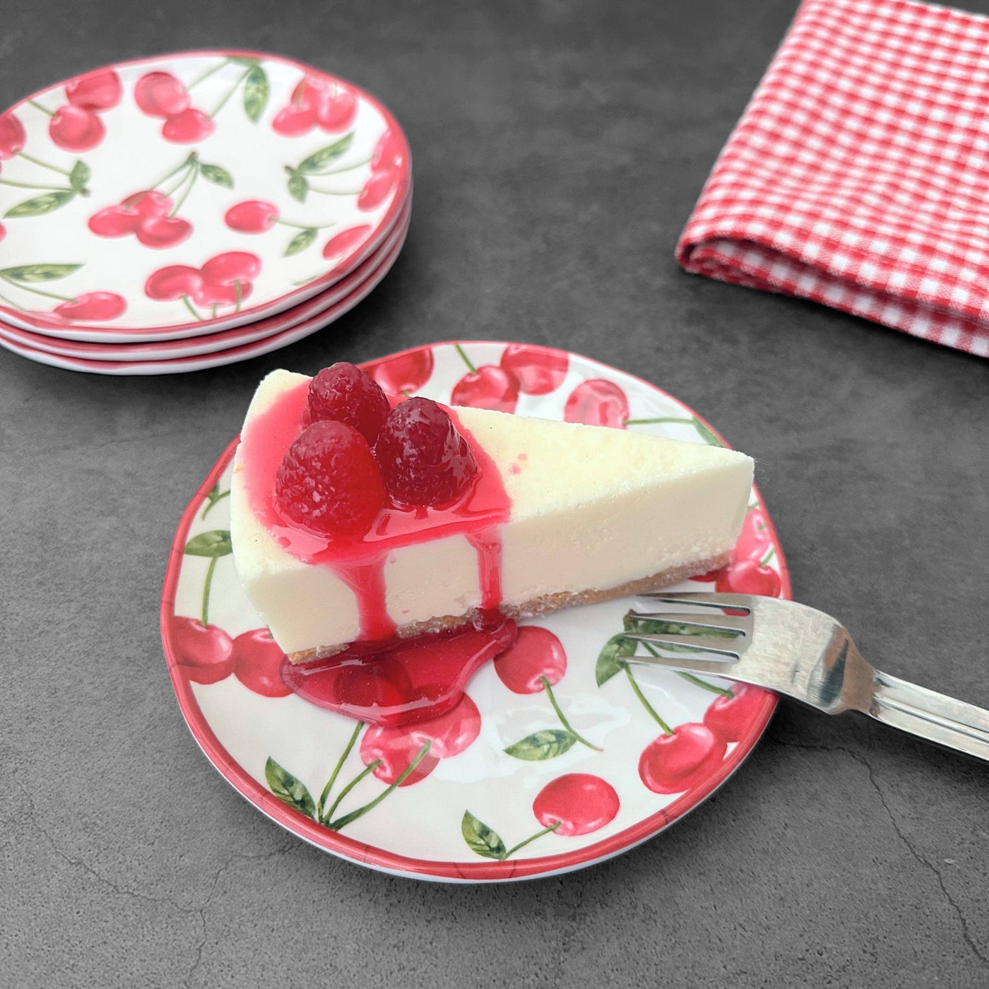 Cherry 6" Melamine Plate - Periwinkle Rose
