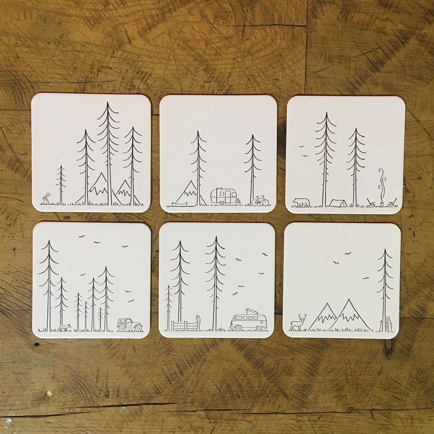 Adventure Letterpress Coasters