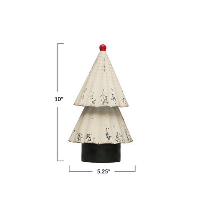 Distressed Red & Cream Metal Tree (2 sizes) - Periwinkle Rose