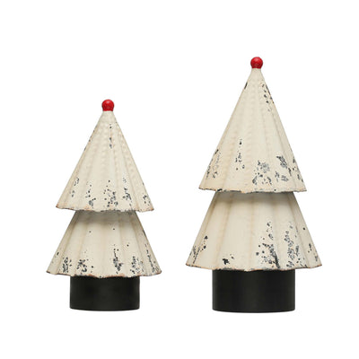Distressed Red & Cream Metal Tree (2 sizes) - Periwinkle Rose