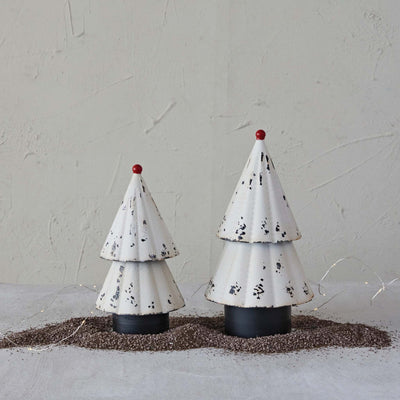 Distressed Red & Cream Metal Tree (2 sizes) - Periwinkle Rose