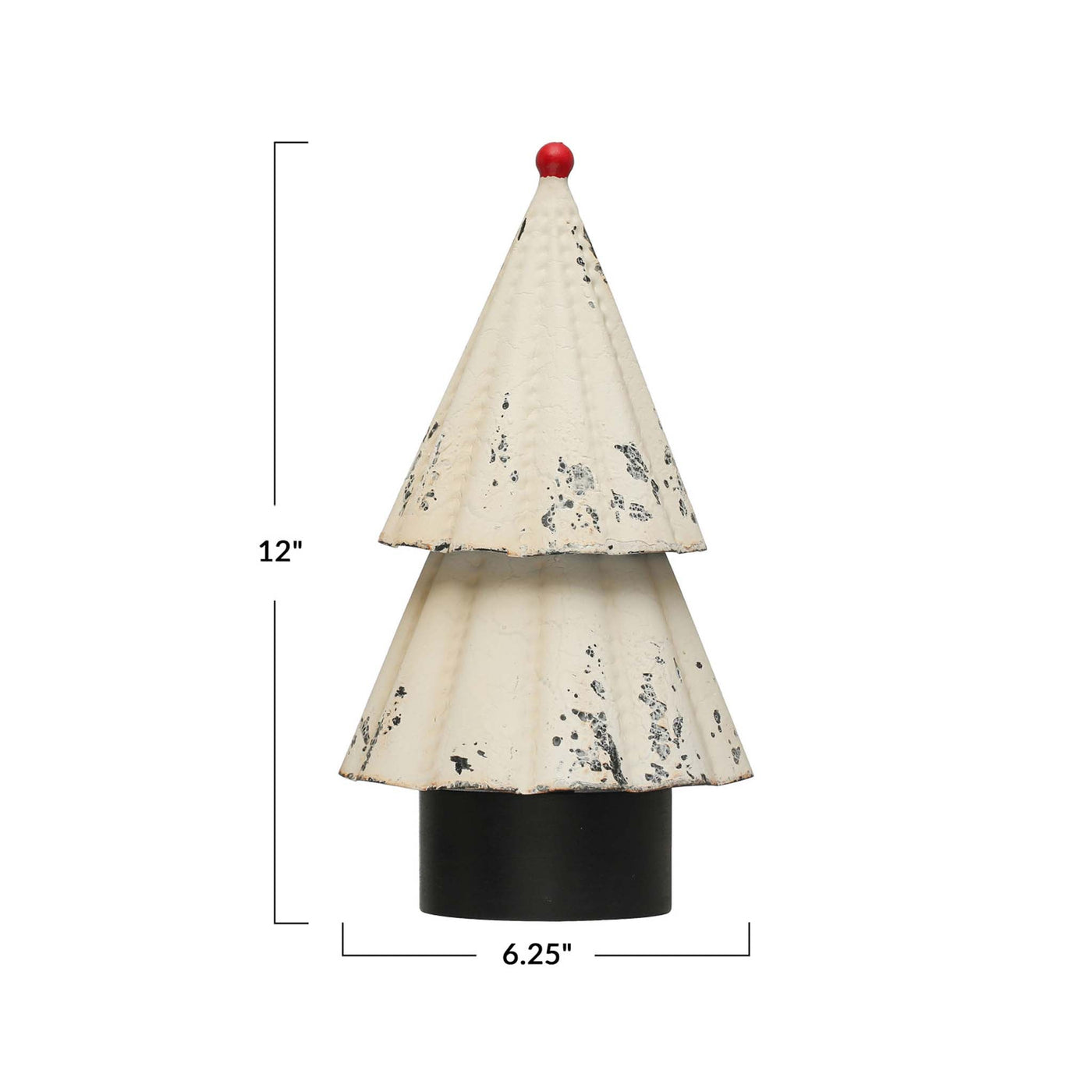 Distressed Red & Cream Metal Tree (2 sizes) - Periwinkle Rose