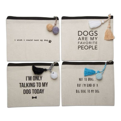 Dog Zipper Pouch - Periwinkle Rose