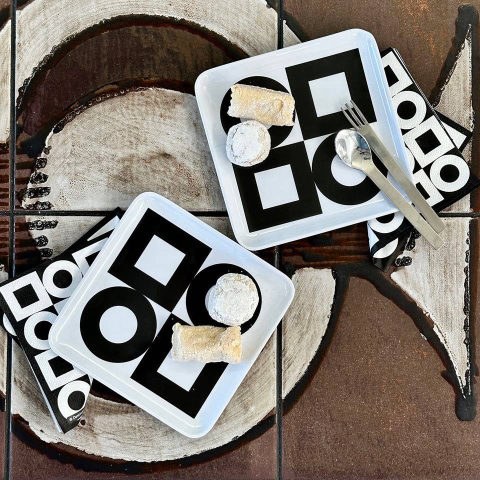 Modernista Black and White  Appetizer Plates