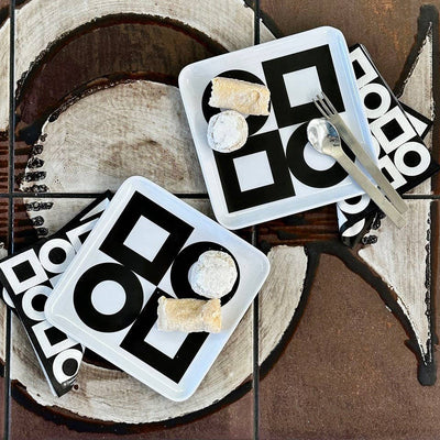 Modernista Black and White  Appetizer Plates
