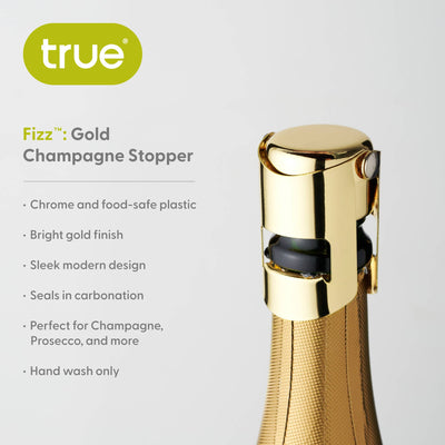 Fizz™ Chrome Champagne Stopper - Periwinkle Rose