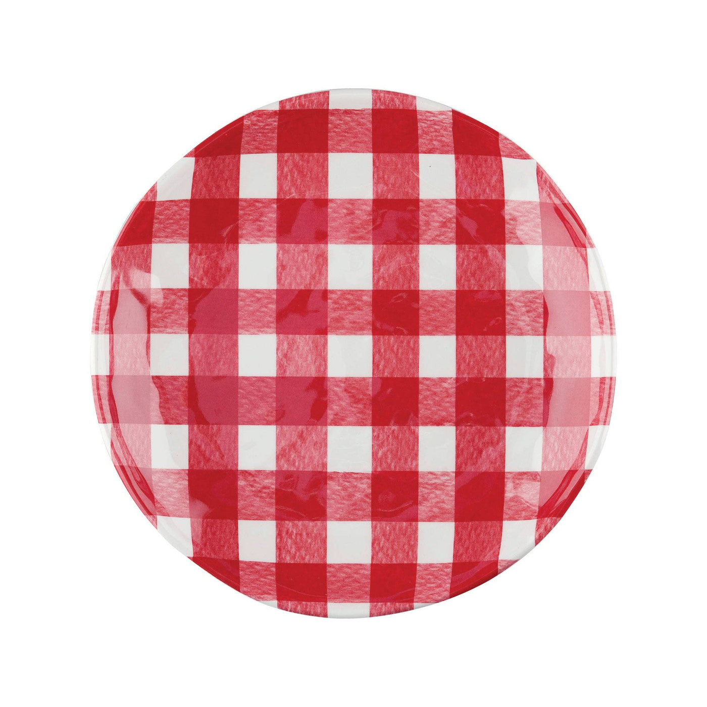 Gingham 6" Melamine Plates, Red - Periwinkle Rose