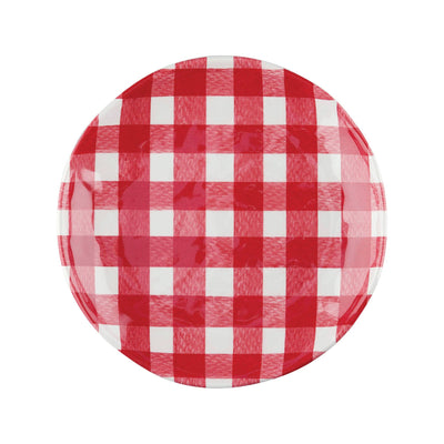 Gingham 6" Melamine Plates, Red - Periwinkle Rose