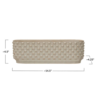 Hobnail 3 Partition Planter - Periwinkle Rose