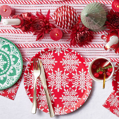 Jolly Snowflake Large Plates (Pack of 10) - Periwinkle Rose