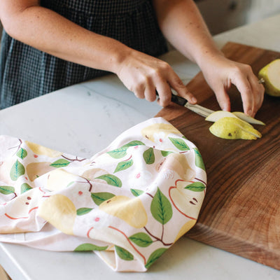Pear Tree Tea Towel - Periwinkle Rose