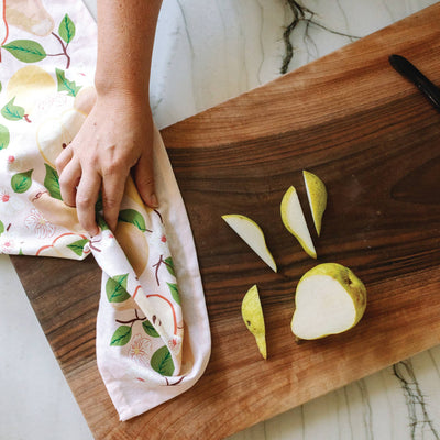 Pear Tree Tea Towel - Periwinkle Rose