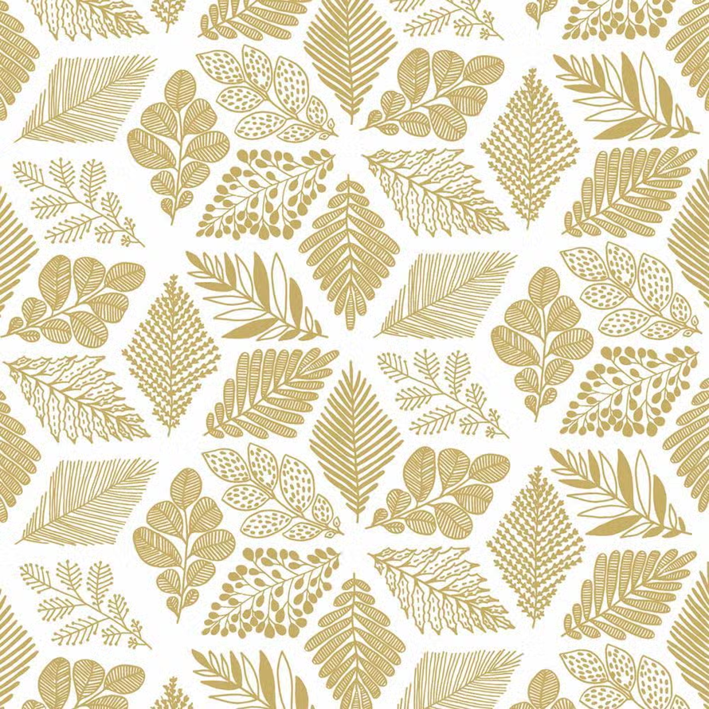 Pure Leaves (Gold) -- Cocktail Napkin