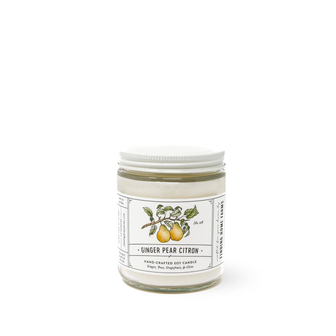 Soy Candle, Ginger Pear Citron - Periwinkle Rose