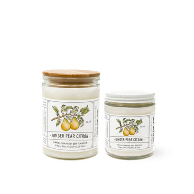 Soy Candle, Ginger Pear Citron - Periwinkle Rose