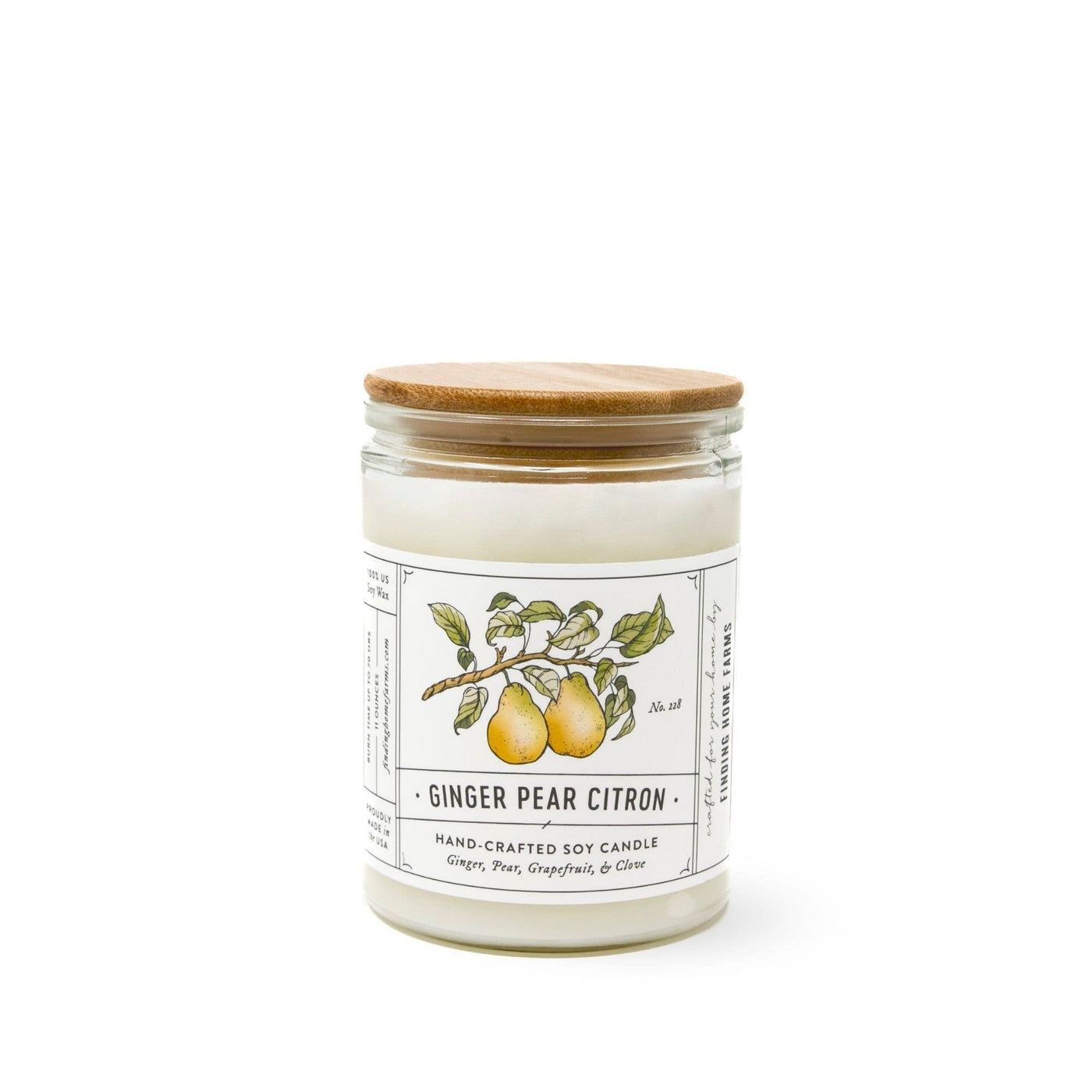 Soy Candle, Ginger Pear Citron - Periwinkle Rose