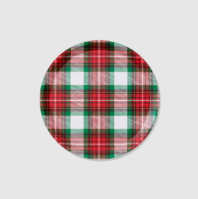 Winter Plaid Large Plates (Pack of 10) - Periwinkle Rose