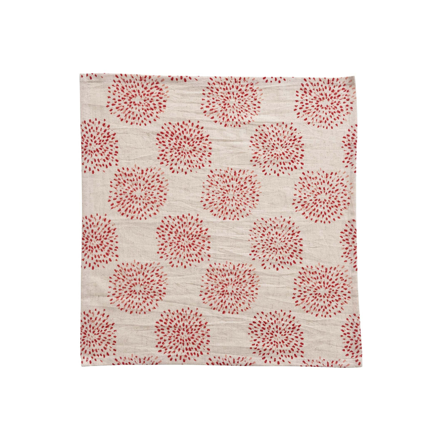 18" Square Pink Allium Cotton/Flax Napkins (Set of 4) - Periwinkle Rose