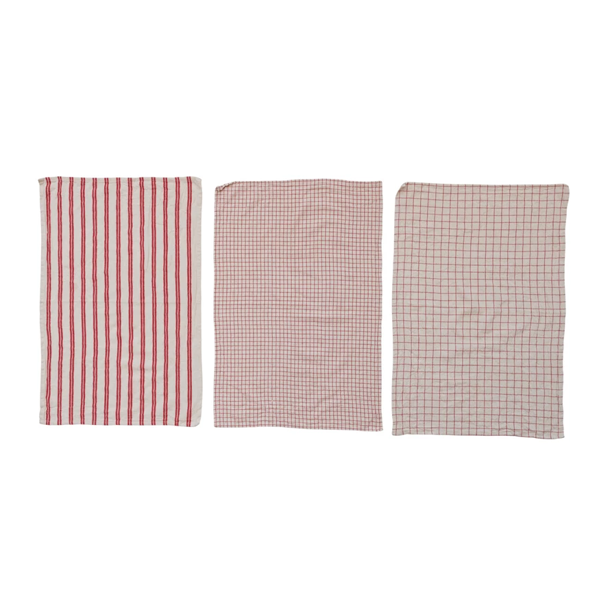 Set of 3 Red Dish Towels