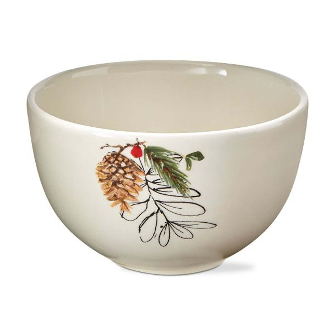 Winter Sprig Bowl - Periwinkle Rose